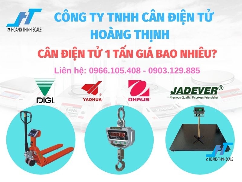 Cân điện tử 1 tấn được Cân Hoàng Thịnh cung cấp chính hãng chất lượng, bạn muốn biết cân điện tử 1 tấn giá bao nhiêu gọi 0966.105.408 để được tư vấn báo giá trực tiếp