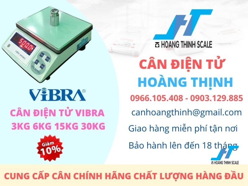 Cân điện tử Vibra Shinko 3kg 6kg 15kg 30kg được Cân Hoàng Thịnh cung cấp nhằm đáp ứng nhu cầu cân trọng lượng hàng hóa các loại. Liên hệ 0966.105.408 giảm giá ngay hôm nay