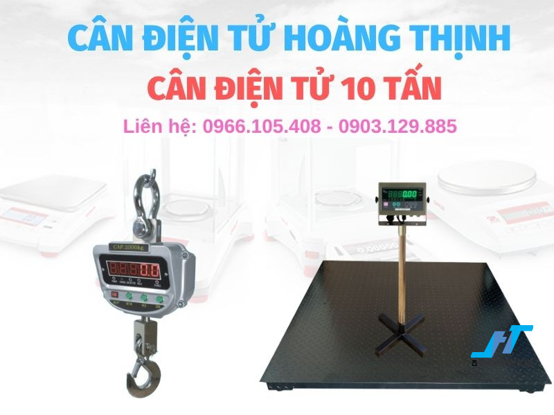 Cân điện tử 10 tấn được Cân Hoàng Thịnh cung cấp đa dạng mẫu loại chất lượng chính hãng, mua cân 10 tấn giá rẻ gọi 0966.105.408 giao hàng miễn phí tận nơi