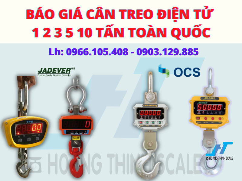 Báo giá cân treo điện tử 1 2 3 5 10 tấn toàn quốc, cân treo móc cẩu chính hãng chất lượng được CTY Cân Hoàng Thịnh cung cấp gọi 0966.105.408