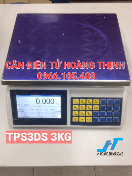 Cân điện tử TPS3DS 3kg độ chia 0.1g là dòng cân trọng lượng thông dụng được CÔNG TY CÂN ĐIỆN TỬ HOÀNG THỊNH phân phối trên toàn quốc, anh chị có nhu cầu liên hệ 0966.105.408