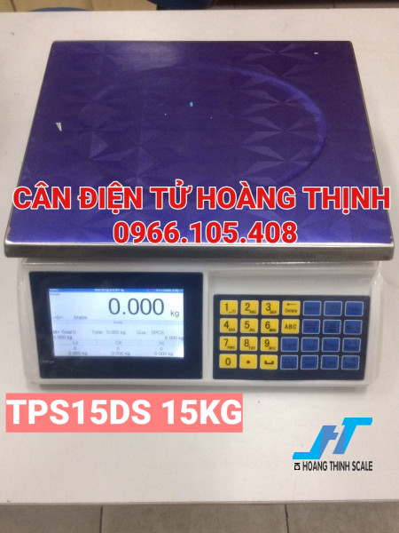Cân điện tử TPS15DS 15kg độ chia 0.5g là dòng cân trọng lượng thông dụng được CÔNG TY CÂN ĐIỆN TỬ HOÀNG THỊNH phân phối trên toàn quốc, anh chị có nhu cầu liên hệ 0966.105.408