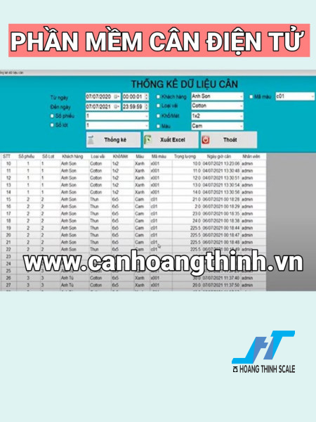 Cân điện tử kết nối máy tính tại Cân Hoàng Thịnh