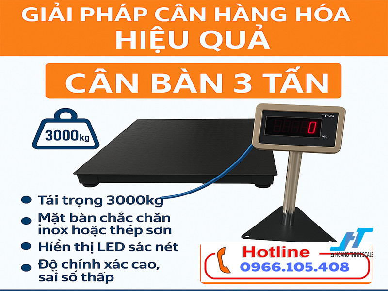Cân bàn 3 tấn chất lượng chính xác và độ bền cao phù hợp cho các nhà máy, nhà xưởng, kho hàng, giao hàng toàn quốc liên hệ 0966.105.408 để được giảm giá lên đến 10% hôm nay