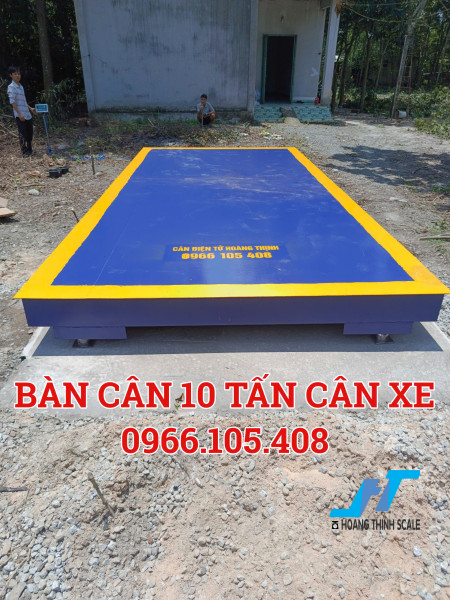 Bàn cân điện tử 10 tấn dùng cho cân xe hàng, xe tải nhỏ hoặc xe ba gác có độ chính xác cao, chịu lực tốt, giá cạnh trạnh, lắp đặt tân nơi liên hệ Cân Hoàng Thịnh 0966.105.408