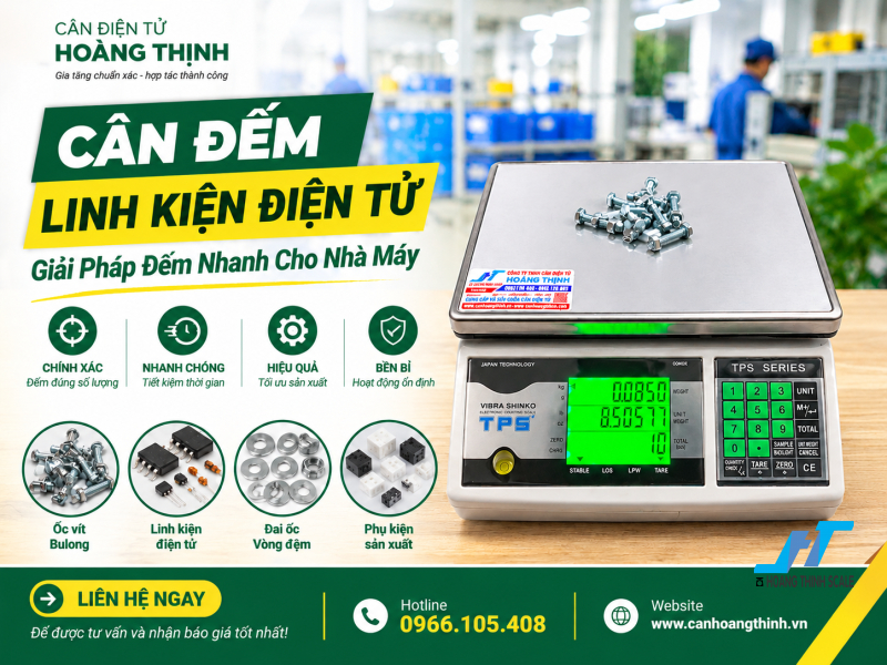 Cân đếm linh kiện điện tử là giải pháp giúp doanh nghiệp rút ngắn thời gian đếm số lượng sản phẩm, hỗ trợ quản lý hàng hóa hiệu quả và đạt năng suất cao